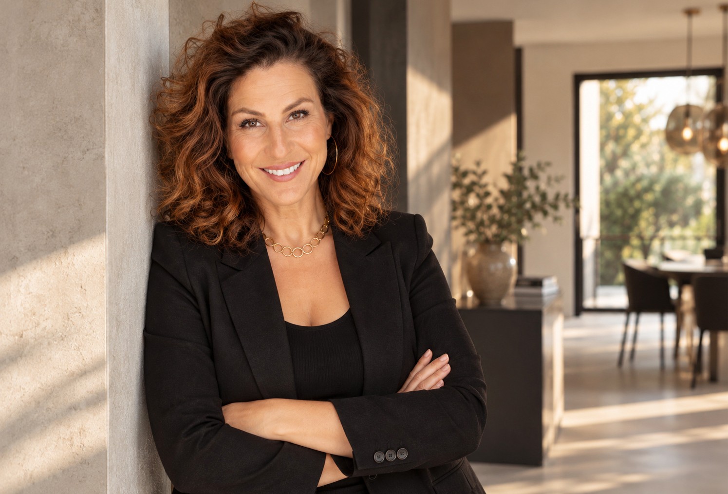 Meryem Reitz, Immobilienmaklerin bei Immobilien Reitz, Porträt in einem modernen Innenraum